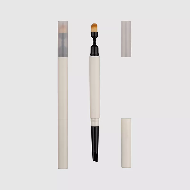 Dual-ended wenkbrauwpotlood met meng ronde borstelverpakking